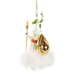 Patience Brewster Dash Away Candlelight Santa Ornament