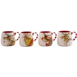 Patience Brewster Dash Away Reindeer Mugs, Set of 4