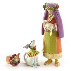 Patience Brewster Nativity Shepherdess with Dog Figures