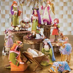 Patience Brewster Nativity Piping Girl with Kitten Figures