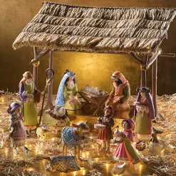 Patience Brewster Nativity Piping Girl with Kitten Figures
