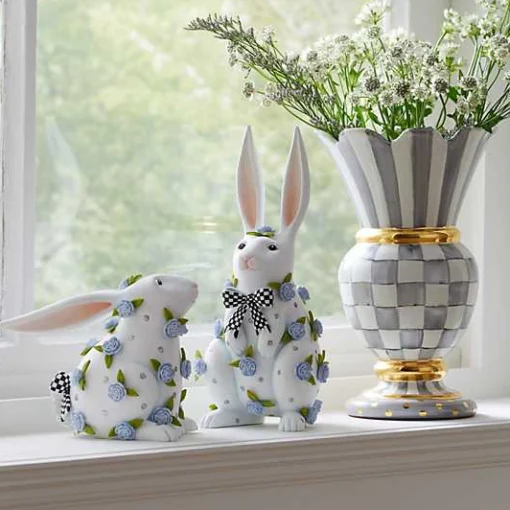 Patience Brewster Periwinkle Peony Standing Rabbit