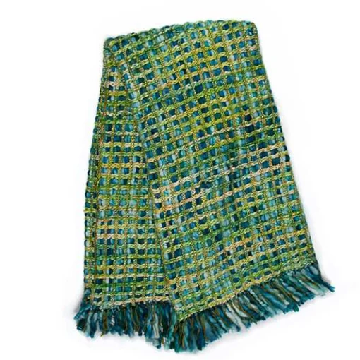 Peacock Basket Weave Throw