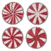 Peppermint Beaded Coasters, Set of 4
