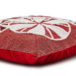 Peppermint Beaded Throw Pillow