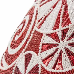 Peppermint Beaded Throw Pillow