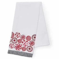 Peppermint Embroidered Dish Towel