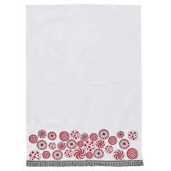 Peppermint Embroidered Dish Towel