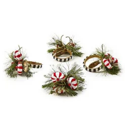 Peppermint  Pine Napkin Rings, Set of 4