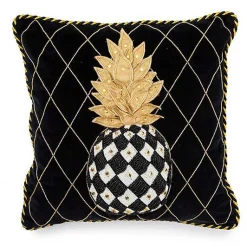 Pineapple Black Pillow
