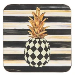 Pineapple Cork Back Coasters, Set of 4