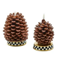 Pinecone Flicker Candles, Set of 2