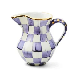 Plum Check Ceramic Creamer