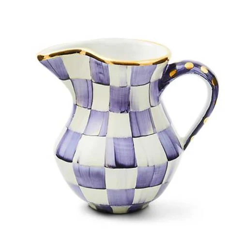 Plum Check Ceramic Creamer