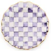 Plum Check Ceramic Fluted Dinner Plate