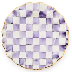 Plum Check Ceramic Fluted Dinner Plate