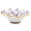 Plum Check Ceramic Fluted Breakfast Bowl
