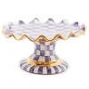 Plum Check Ceramic Fluted Cake Stand