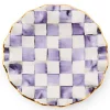 Plum Check Ceramic Fluted Dessert Plate