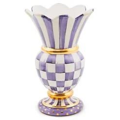 Plum Check Ceramic Great Vase