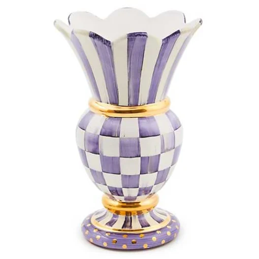 Plum Check Ceramic Great Vase