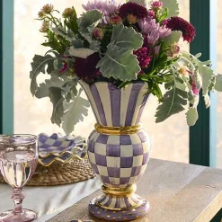 Plum Check Ceramic Great Vase