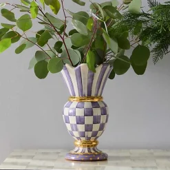 Plum Check Ceramic Great Vase