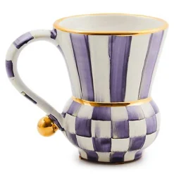 Plum Check Ceramic Mug