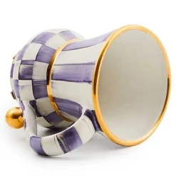 Plum Check Ceramic Mug