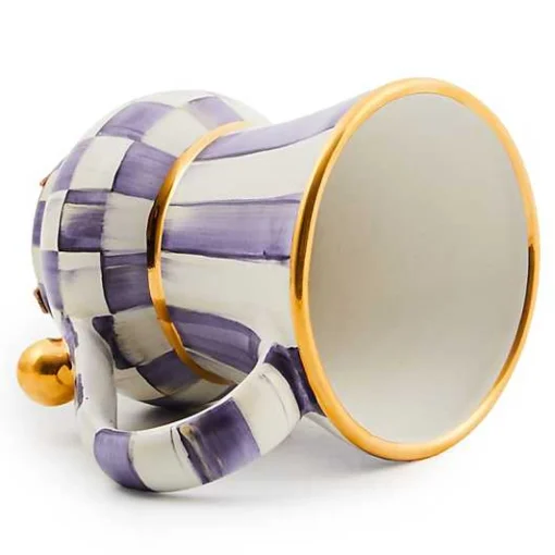 Plum Check Ceramic Mug