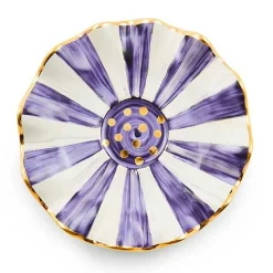 Plum Check Ceramic Saucer