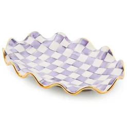 Plum Check Ceramic Serving Platter