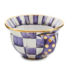 Plum Check Ceramic Teacup