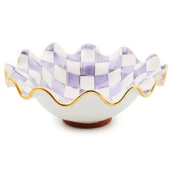 Plum Check Medium Ceramic Fluted Serving Bowl