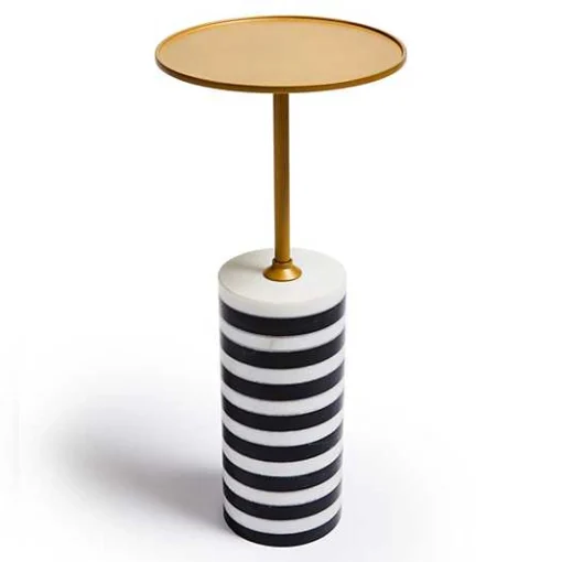 Priorities Round Stripe Side Table