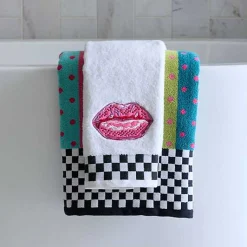 Pucker Up Check Hand Towel