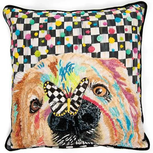 Puppy Dot Throw Pillow
