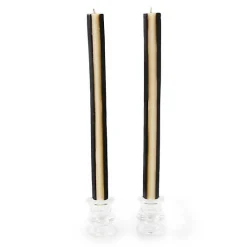 Quatro Black  Ivory Dinner Candles, Set of 2