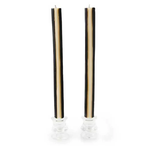 Quatro Black  Ivory Dinner Candles, Set of 2