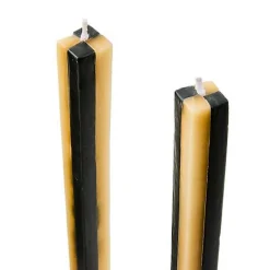 Quatro Black  Ivory Dinner Candles, Set of 2
