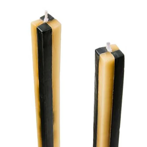 Quatro Black  Ivory Dinner Candles, Set of 2
