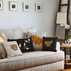 Queen Bee Black Throw Pillow