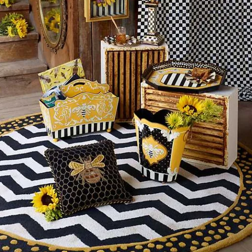 Queen Bee Black Throw Pillow