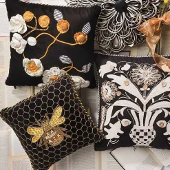 Queen Bee Black Throw Pillow