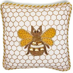 Queen Bee Ivory Throw Pillow