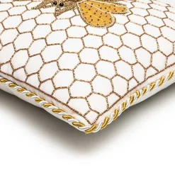 Queen Bee Ivory Throw Pillow