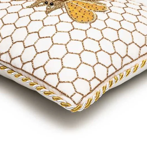 Queen Bee Ivory Throw Pillow