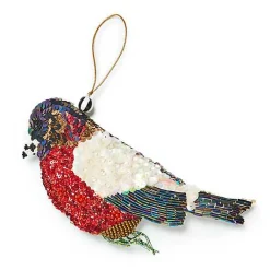 Red Bird Beaded Ornament