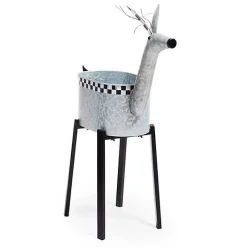 Reindeer Galvanized Metal Planter