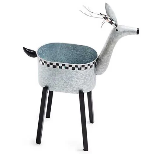 Reindeer Galvanized Metal Planter